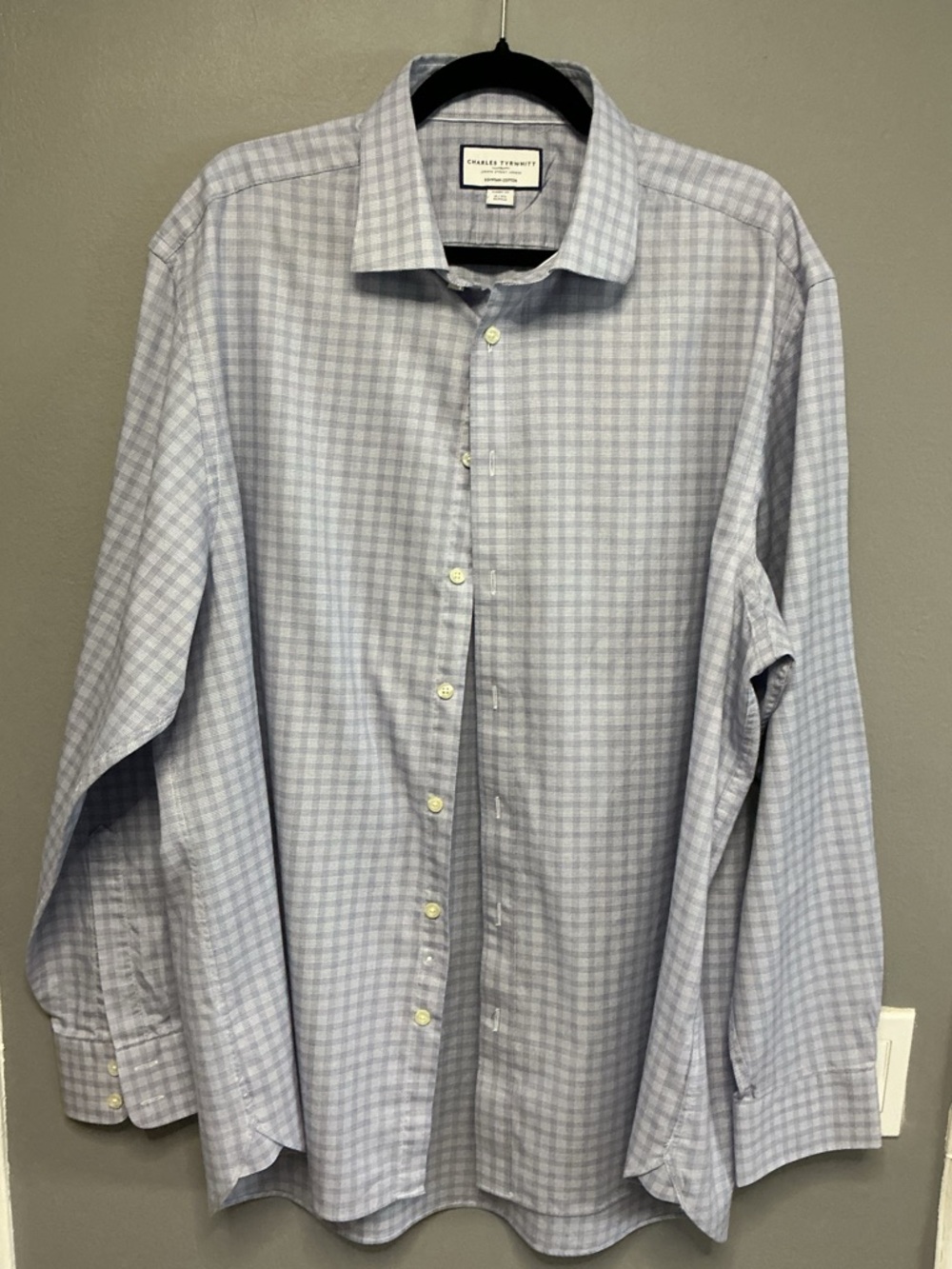 Charles Tyrwhitt Blue and White Check Dress Shirt